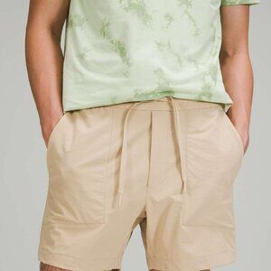 Lululemon Bowline Shorts Woven Ripstop Classic Fit Beige LM7ARQS Men's M - 8"Ins
